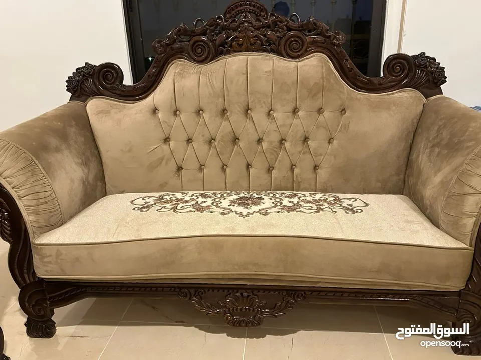 طقم كنب سبع مقاعد استعمال خفيف زان اصلي