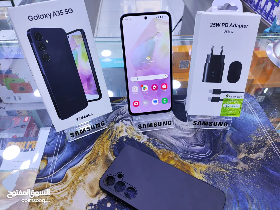 جهاز وكالة علفحص SAMSUNG A35 جيجا 256 رام 16 معه بكج هدية معه كرتونه