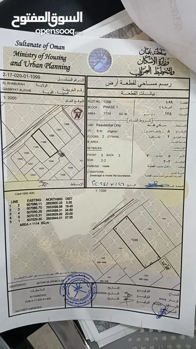 ارض قصبية الزعاب خط اول من الشارع