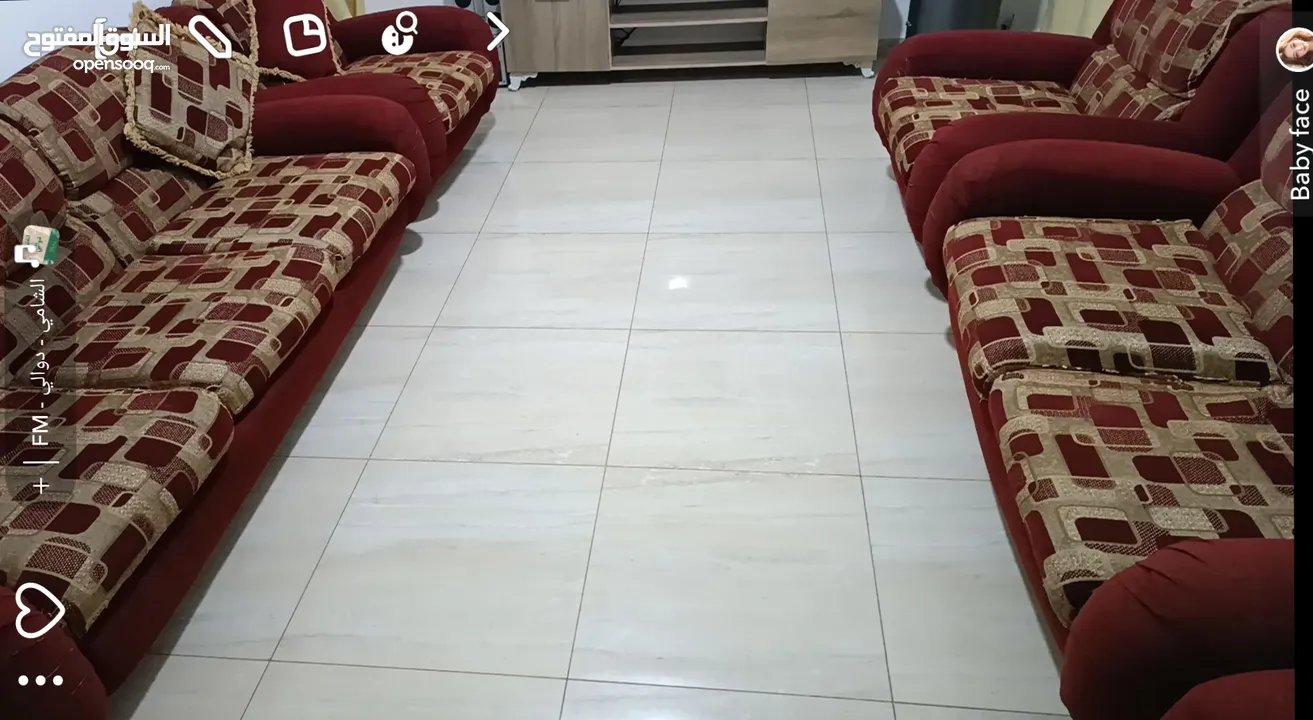 كنب مستعمل خشب سويد تسع مقاعد