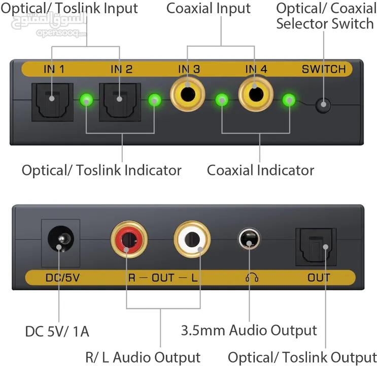 Digital to Analog Converter 2 SPDIF+2 Coaxial Audio Switcher