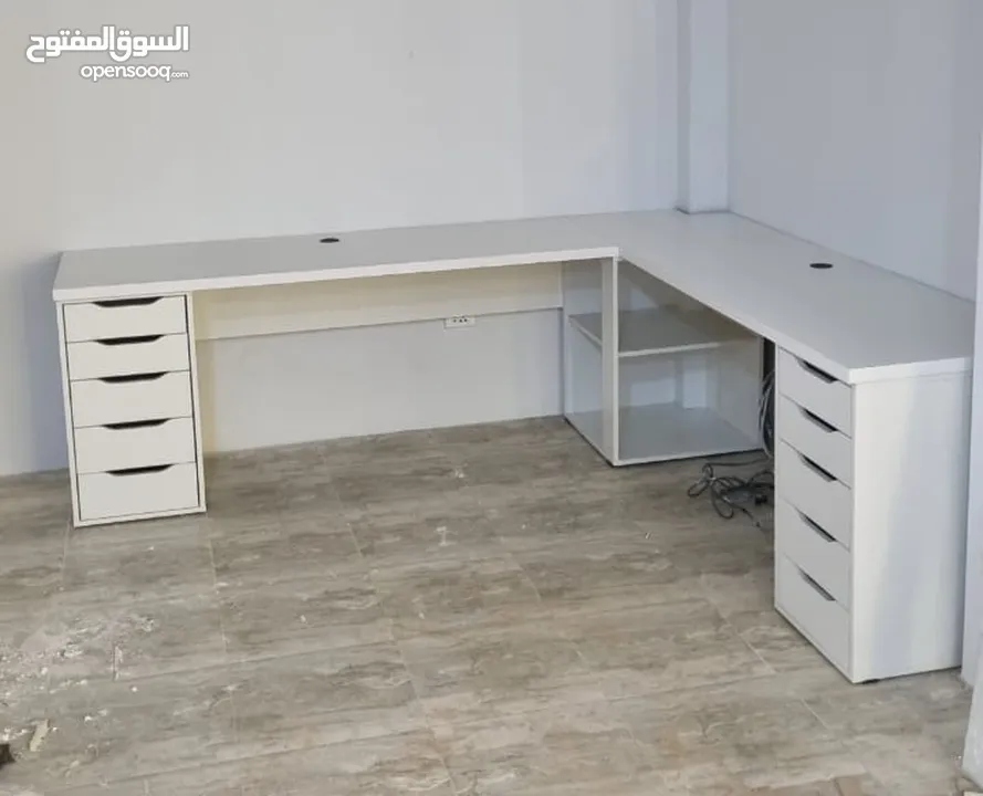 طاولة مكتب جيمنج زاويه مميزة بعدة الوان وقياسات حسب طلبك التوصيل والتركيب مجاني لعمان والزرقاء