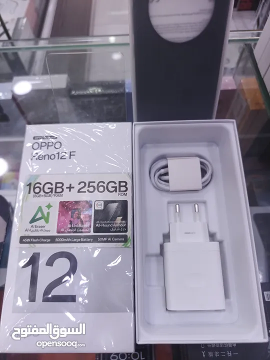 جهاز اخو الجديد 256g 16ram Oppo reno 12f  كامل اغراضو