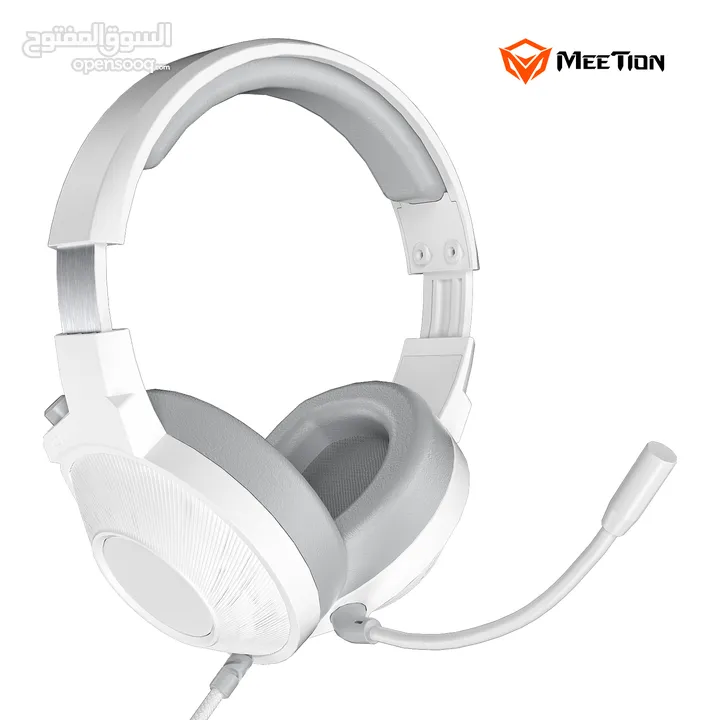 Meetion HP012 RGB 7.1 Virtual Surround Sound Gaming Headset USB -White سماعات لون ابيض