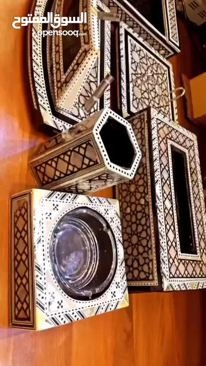 طقم مكتب صدف تطعيم يد