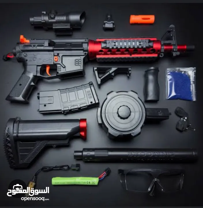 M4A1 gel blaster لون احمر + اسود