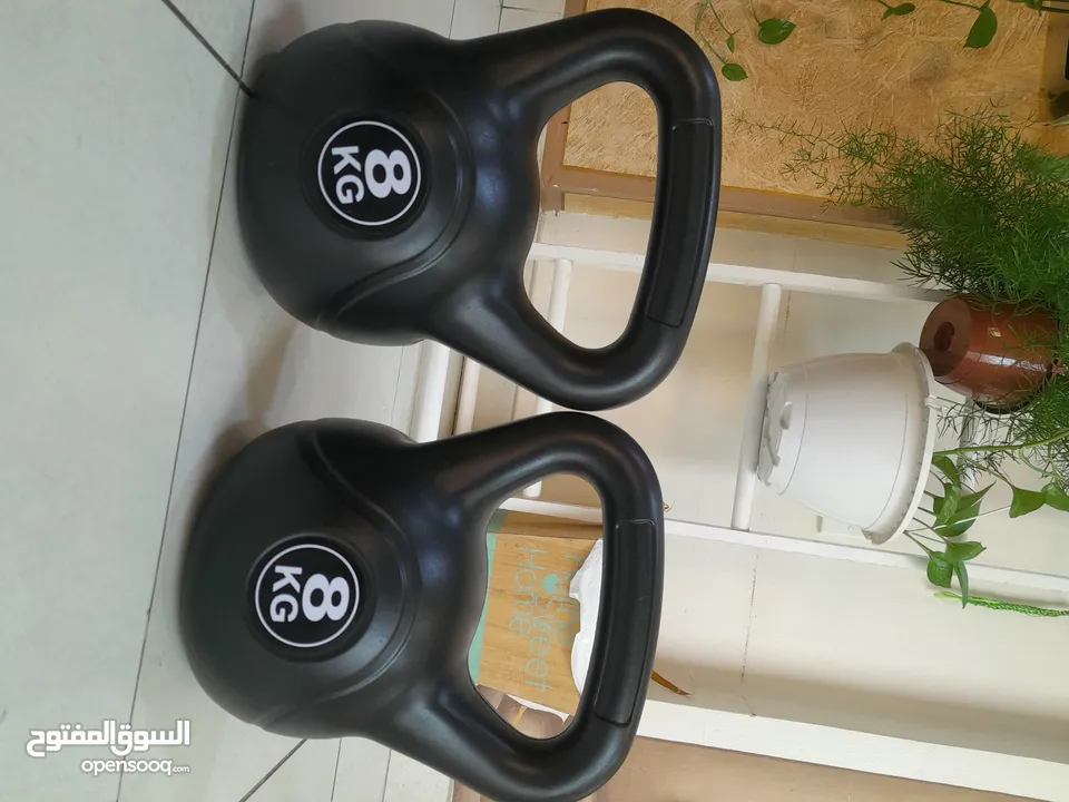 pair of 8 kg kettlebells