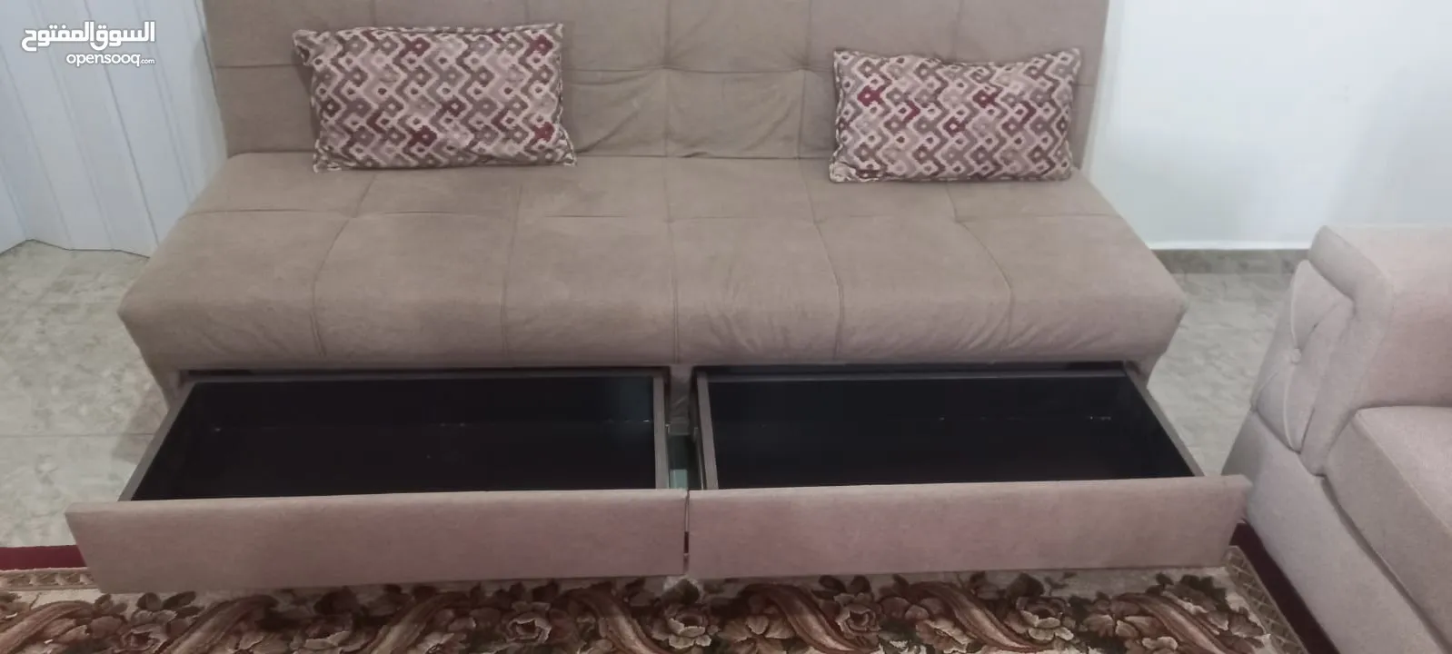طقم كنب كورنر مع صوفا بيد