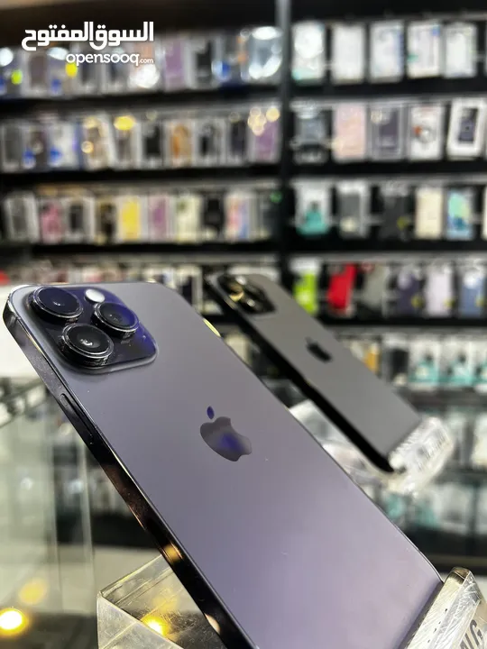 iPhone 14 Pro Max 256GB بطارية 86% تب نضافه مش مفتوح ولا مغير فيه اي اشي متوفر لونين اسود - نهدي