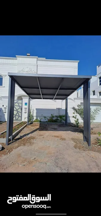 Castlealuminum bargola with car parking shade