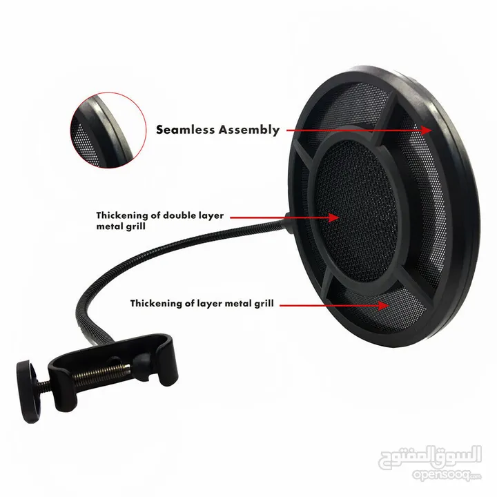 عازل مايك Pop Filter Double Shield Screen Yanmai