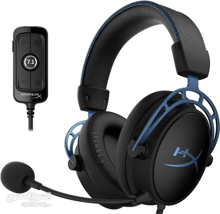 سماعة hyper x alpha s للبيع مستعمله بحاله جيده جدا هايبر اكس الفا س لون ازرق و اسود