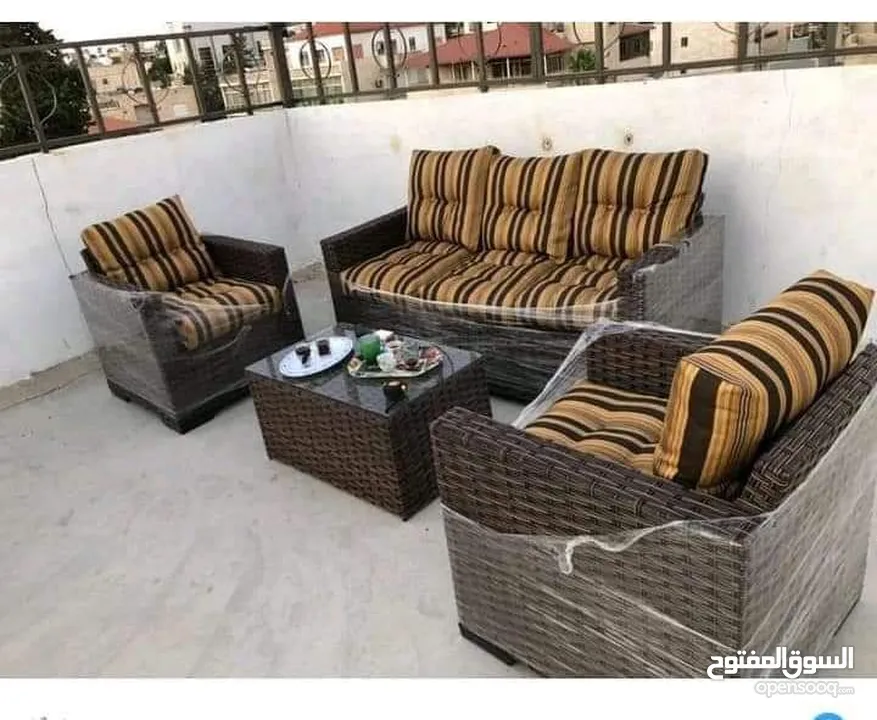 كنب رتان يتوفر خماسي 120 ويتوفر سباعي 170