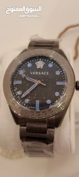 Versace Greca Dome gray Stainless Steel Men's Watch NEW