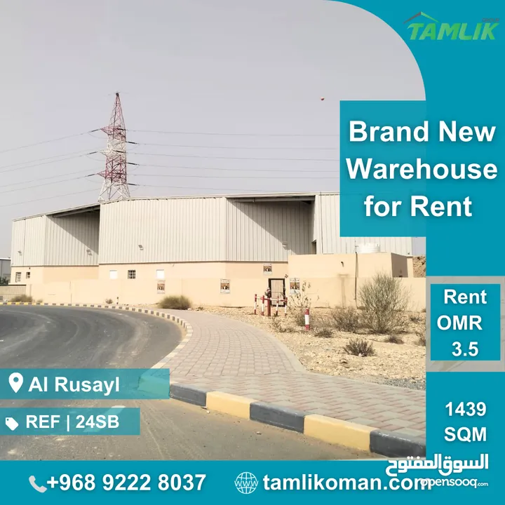 Brand New warehouse for Rent in Russayl REF 24SB
