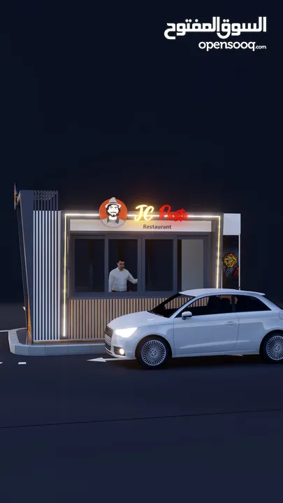 تصميم مشاريع تجارية وفود تراك _ درايف ثرو محلات واجهات كلادينج تصميم فعاليات