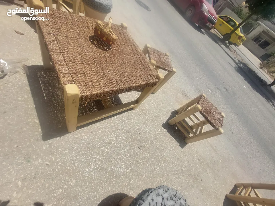 كراسي قهوة خيش تفصيل يدوي