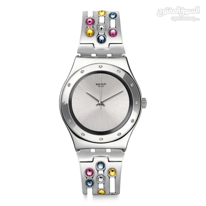 ساعة SWATCH  SPARKLANCE STANLESS STEEL ولا شخط وجديدة بورقتها لم تلبس بعد (تم تنزيل السعر!!)