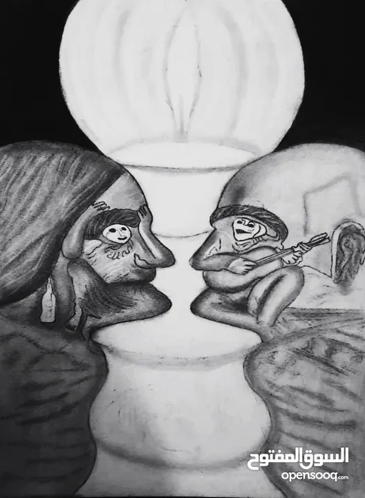 لوحات سريالية اصلية رسم يدوي