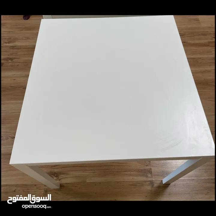 Multi Purpose Square White Table For Dining/Study/Work - 2 pcs