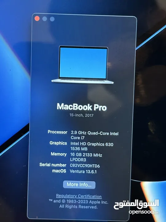 MacBook Pro 15 inch 2017 ( Urgent Sale )