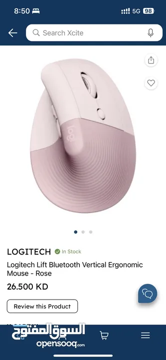 Logitech Lift Bluetooth Pink Mouse