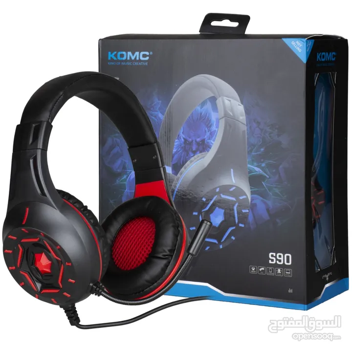 سماعة KOMC S90 GAMING HEADSET هيد سيت  راسية جيمنج من كومك 