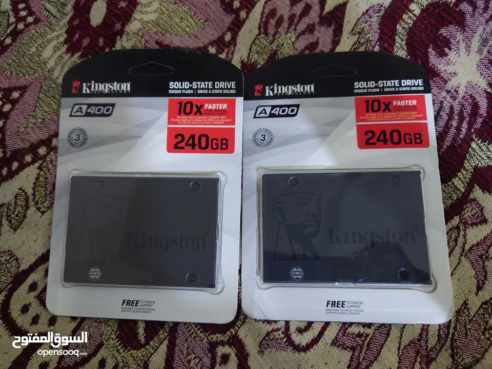 ssd للنظام حجم 240 گيگا  جديد كبس  ماركة كنگستون  غير مفتوح  متوفر قطعتين  سعر القطعة 20 الف