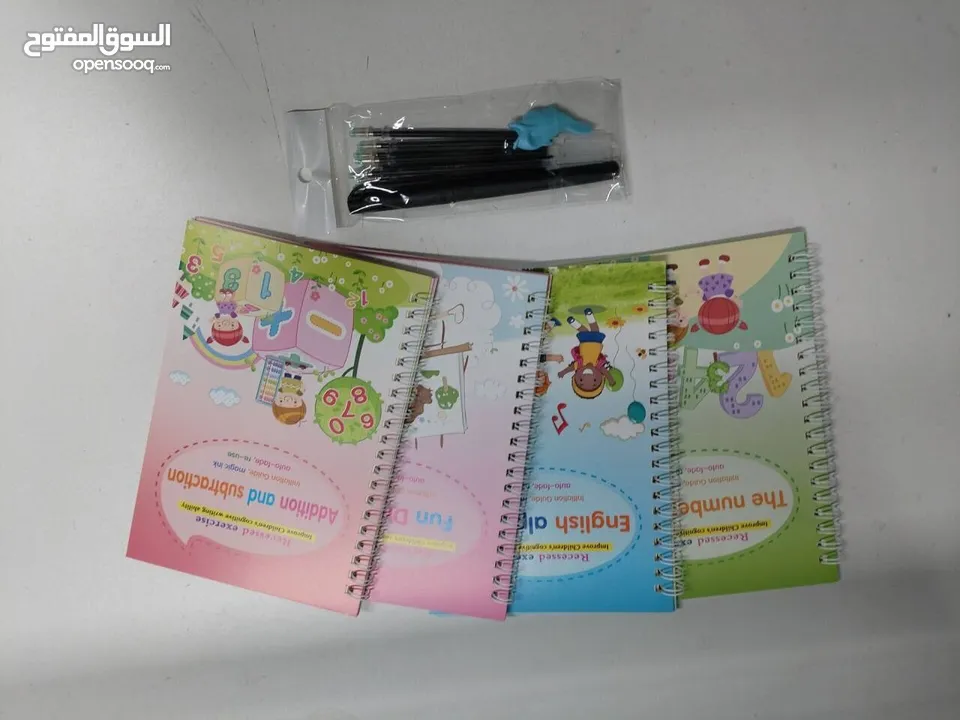 كتب تعليمية لأطفالك ( كتابة حروف و أرقام   عربي إنجليزي ، رسم ، حساب