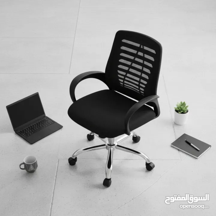 كرسي مكتب دوران شبك طبي – أسود ارتفاع قابل للتعديل حسب راحتك دوران سلس 360° مع عجلات قوية وسهلة