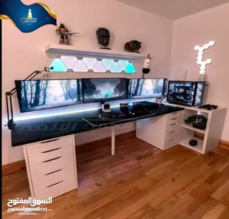 طاولات games مع اناره مخفيه تفصيل مع امكانيه اختيار اللون اللي بناسبك