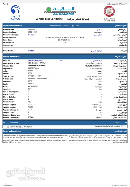 HONDA CR-V 2008 EX GCC