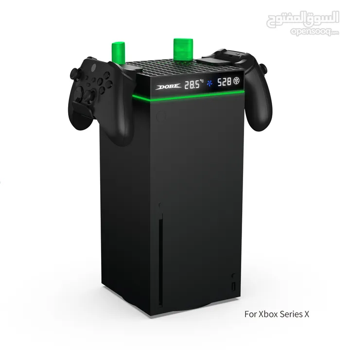 مروحة تبريد متوافقة مع Xbox Series X/S مع شاشة LED، نظام مروحة تبريد سريع قابل للتعديل، مروحة علوية