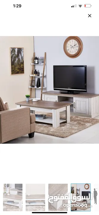 طاولة تلفزيون مع طاولة وسط و2 طاولات جانبيات فقط 55 bd
