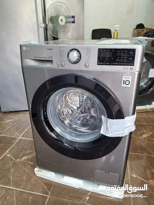 غسالة اوتوماتيك LG فيفاتشي برو تحميل امامي ماتور انفرتر  ديجيتال تاتش  ماتور دفع مباشر   11 كيلو فضي