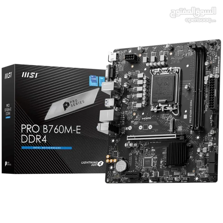 مذربورد ام اس اي برو لمعالجات انتل جيل 12 + 13 + 14 - MSI PRO B760M-E/DDR4 LGA 1700 MOTHERBOARD