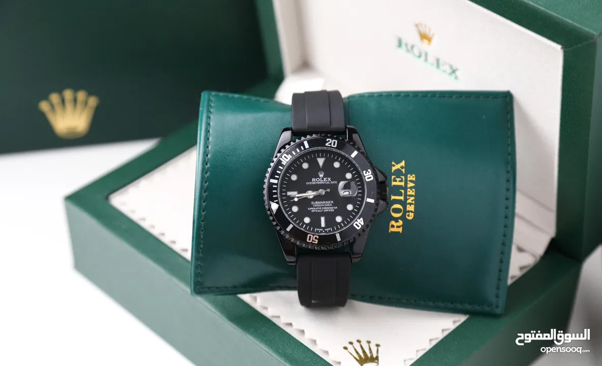 ساعات Rolex ستيل + جلد مع بكج رولكس لساعة وبطاقة كفالة لمدة سنة كاملة من تاريخ الاستلام  تواصل واتس