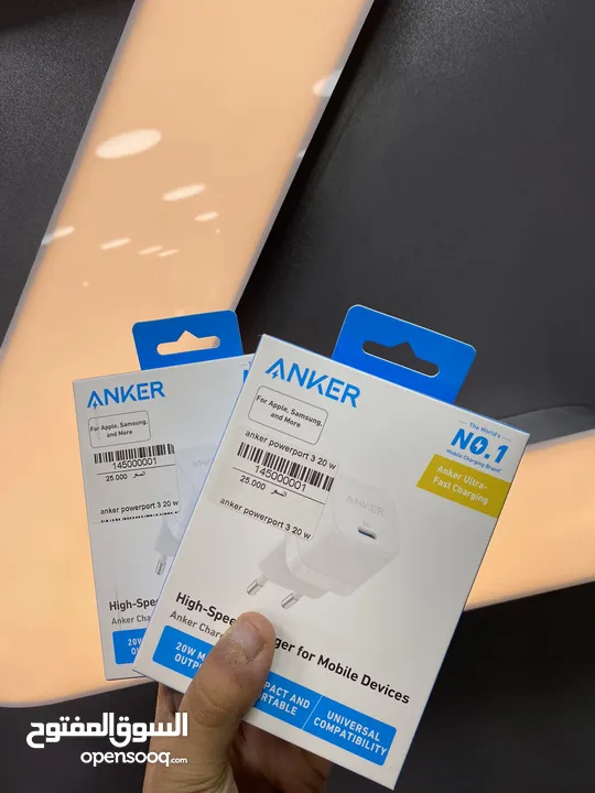 عظمة ايفون  bd انكر 30W  متوفره في اللون الاسود و الأبيض  مكفوله 18 شهر  ومعتمده من ابل  Anker 312