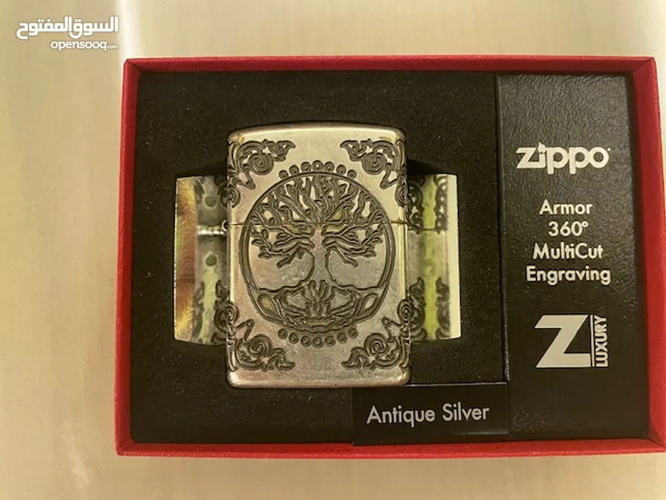Zippo Lighter - Armor Tree of Life Antique Silver