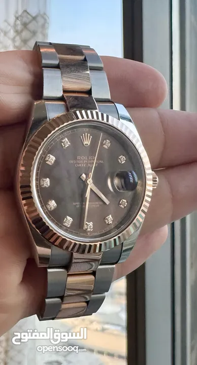 Rolex Oyster Datejust Chocolate Diamonds Dial, Rose Gold 41mm