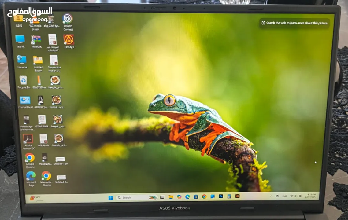 عرض لا يُفوّت – لابتوب استعمال 22 يوم فقط  ASUS Vivobook شبه جديد + هدايا قيمة