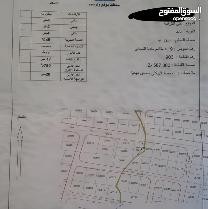 قطعة أرض 587 م2 للبيع داخل مادبا موقع مميز جدا  وبسعر مغري منطقة هادئة مخدومة بكل الخدمات العامه....