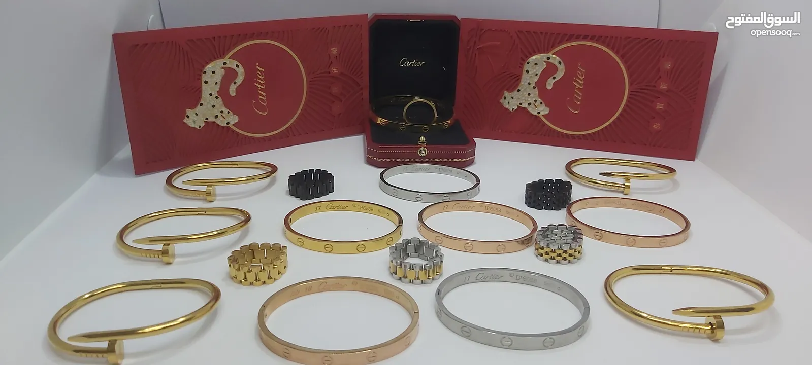 اكسسوارات اوروبيه فاخره أساور كارتير Cartier وخواتم جديد غير مستعمل ..