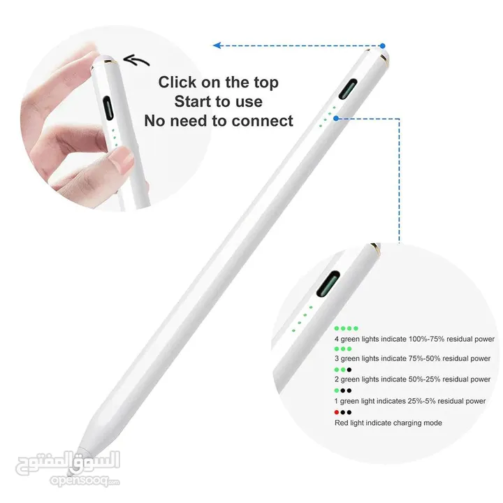قلم للجوال والايباد للرسم والكتابة متوفر منه اكثر من لون وبيجي معه كفة خاصة فيه /stylus pen