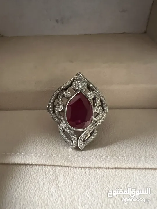 Ruby diamond ring for women