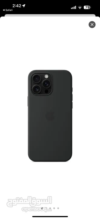 كفر آيفون 16 برو ماكس الأصلي آبل لون اسود Apple Original IPhone 16 Pro Max Silicone Case Black