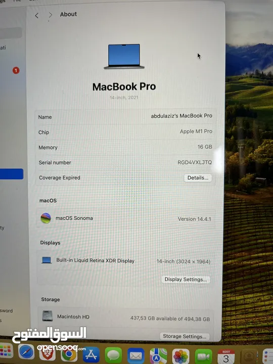 Macbook pro m1 pro شبه جديد