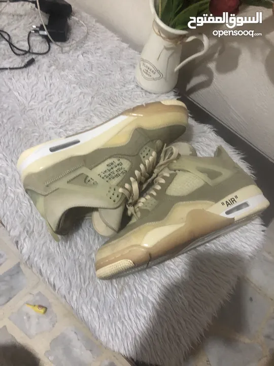 حذاء Nike Air Jordan 4 IV Sail Off White مقاس 11W 9.5M CV9388-100 Retro Virgil OW