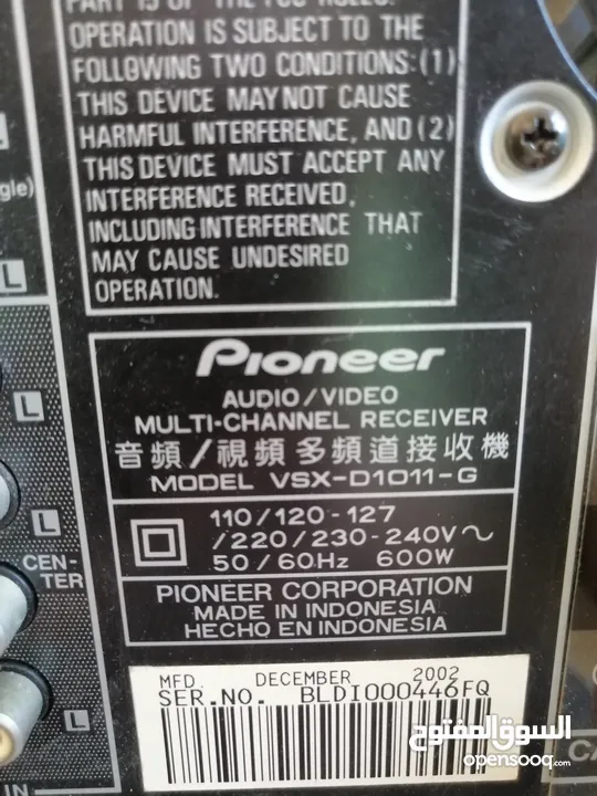 مضخم صوت نوع بايونير مسرح منزلي 7.1 Pioneer model VSX-D1011 نظام مسرح منزلي صوت محيطي