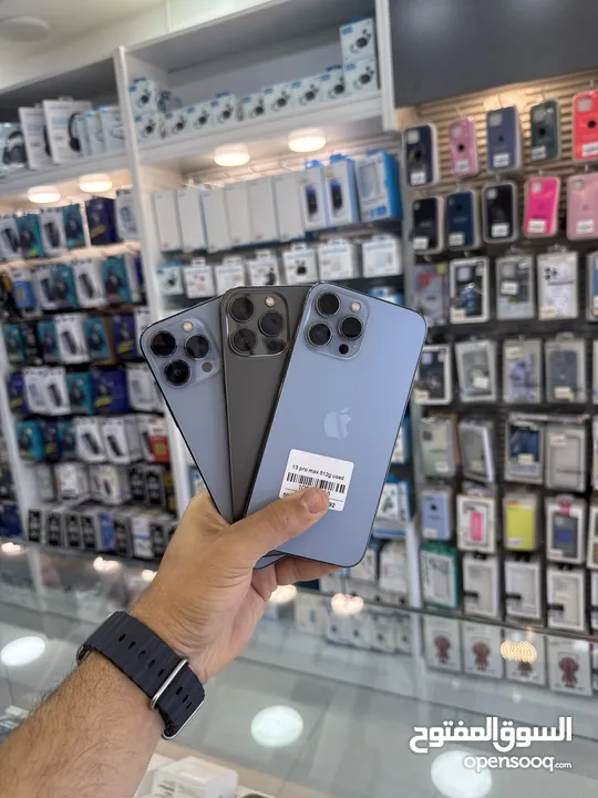 iPhone 13promax 512gb used battery 90-93%/مستعمل بحالة الوكالة ومكفول ترجيع